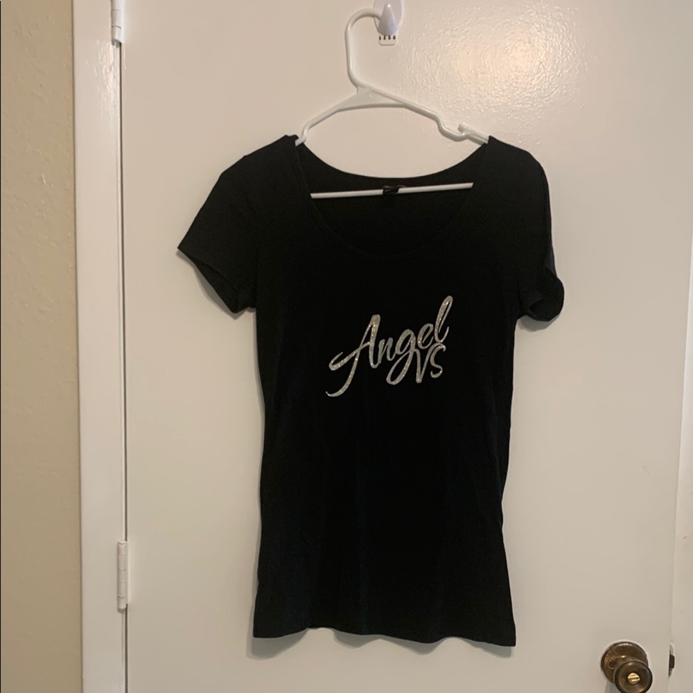 Victoria's Secret Black Tee with Silver Script